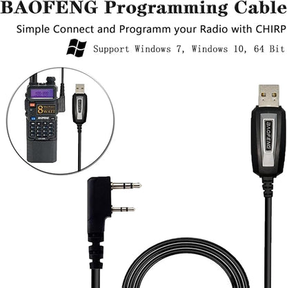 BAOFENG UV-5R 8W Handheld Ham Radio Long Range Walkie Talkies for Adults UV5R Dual Band with 3800mAh Battery,USB Charger,Programming Cable, D15 Antenna 2 Pack