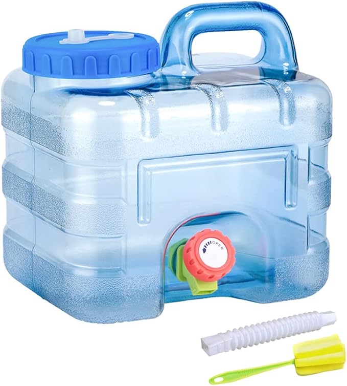 Water Storage Containers, Camping Water Container, Portable Water Tank with Faucet Camping Bucket with Tap Water Jug with Spigot BPA Free Emergency Water Storage for Outdoor Camping Hiking