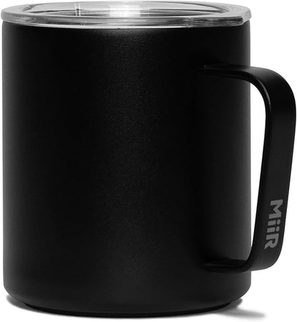 MiiR, Camp Cup, Vacuum Insulated, Stainless Steel with Slide Lid, BPA Free, Black, 12 Fluid Ounces
