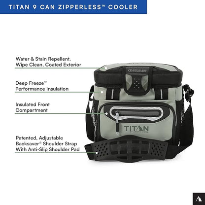 Arctic Zone Titan Deep Freeze Cooler - Zipperless Hardbody Cooler - Small & Large Capacity- Beach & Camping Cooler - Deep Freeze Insulation, HardBody Liner, and SmartShelf