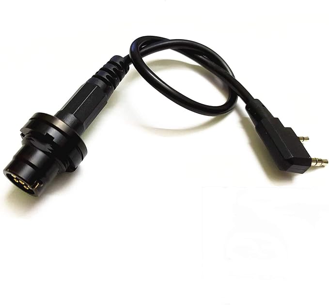 6-Pin Radio PTT Adapter Cable Compatible with Baofeng UV-5R, UV-82, etc.