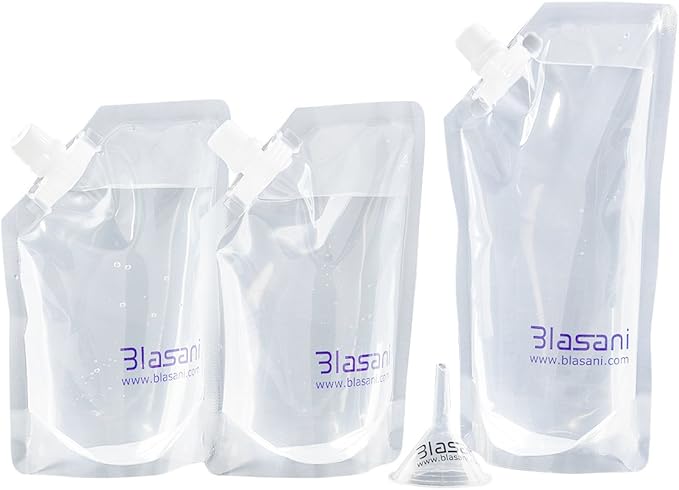 Concealable Plastic Cruise Ship Rum Sneak Flask Kit Set (1x16oz, 2x8oz)