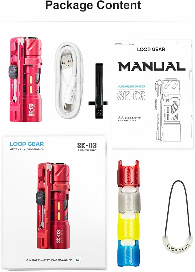 SK03 Pro AA Mini LED Flashlight, 1000 High Lumens EDC Flashlight with Magnetic Bracket, 4 Colors Filters, 10 Modes, USB C Rechargeable Pocket Flashlight for Camping, Hiking