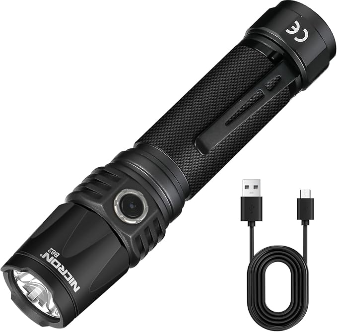 NICRON 1000 Lumens Rechargeable Tactical Flashlight: Led Flashlight Small, Bright, Powerful for Camping, Charged with Type C Cable