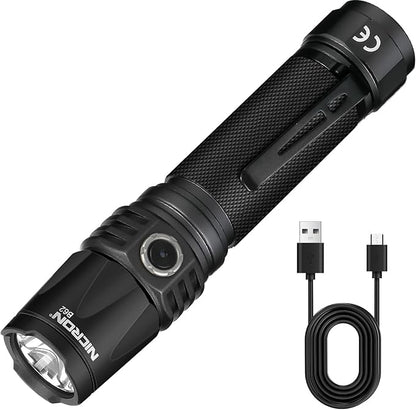NICRON 1000 Lumens Rechargeable Tactical Flashlight: Led Flashlight Small, Bright, Powerful for Camping, Charged with Type C Cable