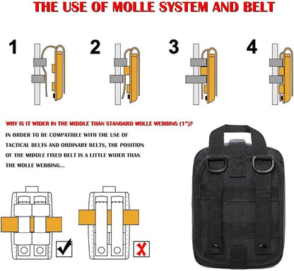 Molle First Aid Pouch Empty Medical Bag IFAK Tactical Rip-Away Pouches Small Bug Out Bags Trauma Medic Bag