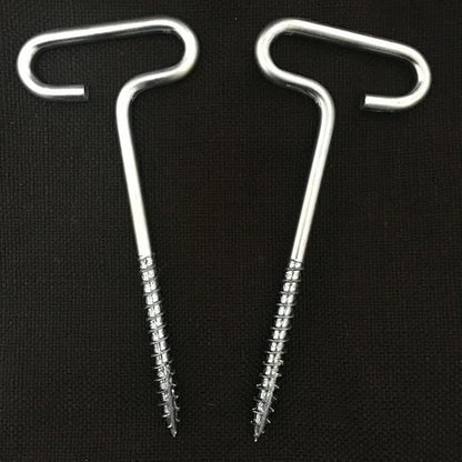 2 Pieces Ice Fishing Nail Ice Fishing Tent Nail Ice Fishing Tent Peg Camping Tent Threaded Peg Stainless Steel Ice Fishing Shelter Stake Nail Tent Fixer Accessory, Silver