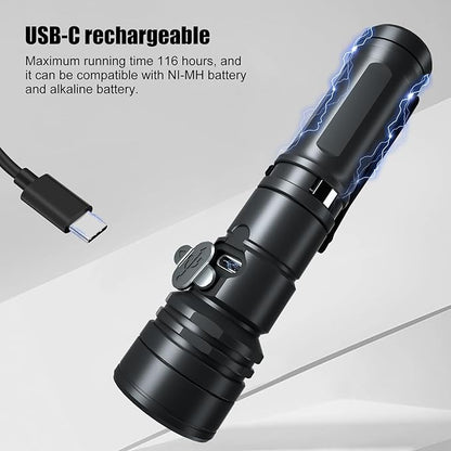 CYANSKY Rechargeable Flashlight,Super Bright,Flashlights High Lumens, Small EDC Flashlights for Emergencies,with Magnetic Base,IP68 Waterproof Flash Light for Camping,Hiking,Outdoor,Home (Black)