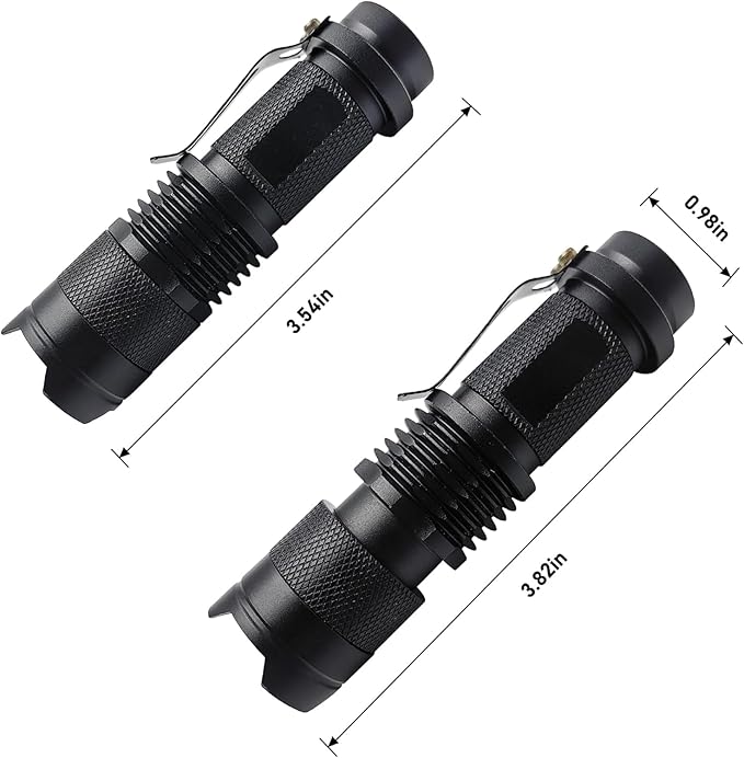 Red Light Flashlight, Single Mode Lightweight Adjustable Focus Portable Red LED Flashlights for Night Hunting Astronomy Aviation，4-Pack