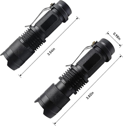 Red Light Flashlight, Single Mode Lightweight Adjustable Focus Portable Red LED Flashlights for Night Hunting Astronomy Aviation，4-Pack
