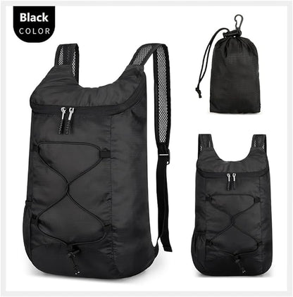 16L Hiking-Daypack Lightweight-Foldable Travel-Backpack Water-Resistant Camping Outdoor Packable Easy Carry-on Bag (Black)