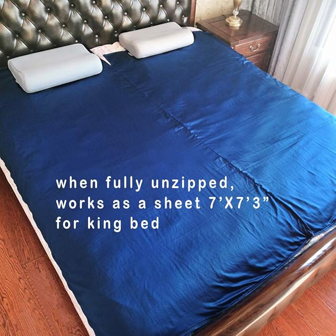 Browint Premium Sleeping Bag Liner with All Around Two-Way Zippers, 87"x41" Extra Wide Sleeping Sack for Hotel, Breathable Lightweight Travel Sheet, Multifunctional Bed Sheet for Camping, All Seasons