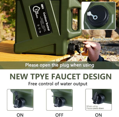 3.2 Gallon Water Jug Camping Water Container, BPA Free Portable Emergency Water Storage Tank with Spigot No Leakage Outdoor Hiking Green