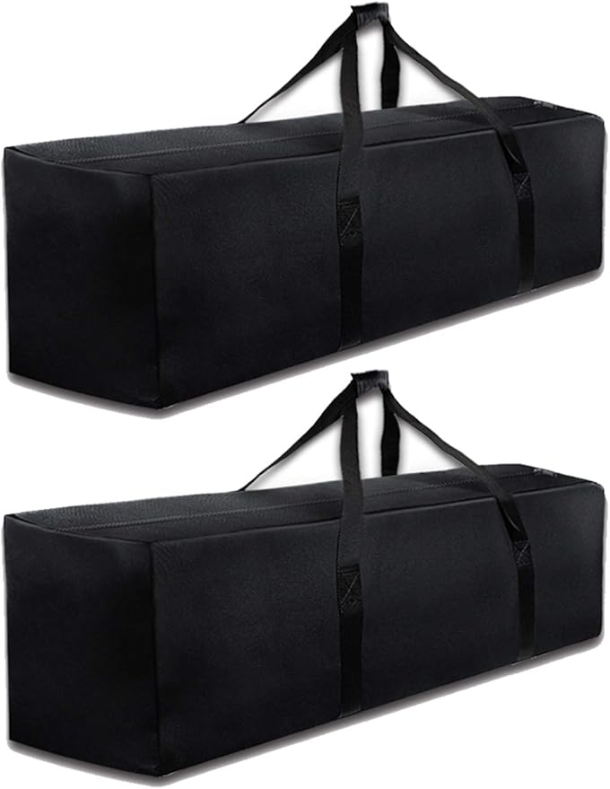 Sports Duffle Bag - Extra Large Travel Duffel Luggage Bag with Upgrade Zipper, Sturdy & Water Resistant, Black (Black 47inch 2Pack)