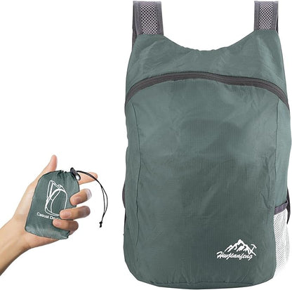 20L Ultra Lightweight Foldable Backpack Small Hiking Rucksack Ultralight Water Resistant Travel Packable Daypack for Men Women for Outdoor Sport Travelling Walking Hiking Camping Biking (Gray A)