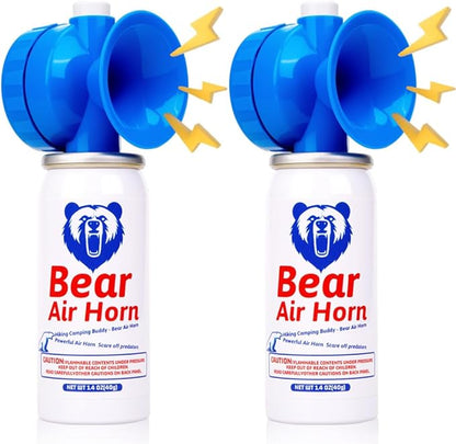 1.4oz Bear Horn for Self Defense, 123dB Loud Mini Air Horn, Audible Up to 1/2 Mile, Safety Air Horn for Hiking,Camping and Outdoor Protection (2pcs)
