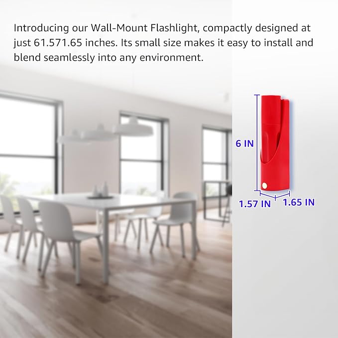 LED Flashlight, Wall-mount LED Handheld Light with 6 Ultra Bright Led ideal for Emergency Preparedness, Power Failure, Outdoor, Camping, Night light, Red (Red)