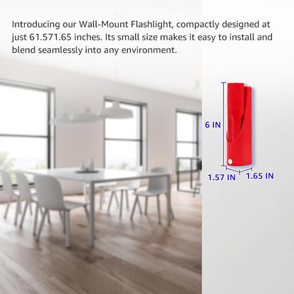 LED Flashlight, Wall-mount LED Handheld Light with 6 Ultra Bright Led ideal for Emergency Preparedness, Power Failure, Outdoor, Camping, Night light, Red (Red)