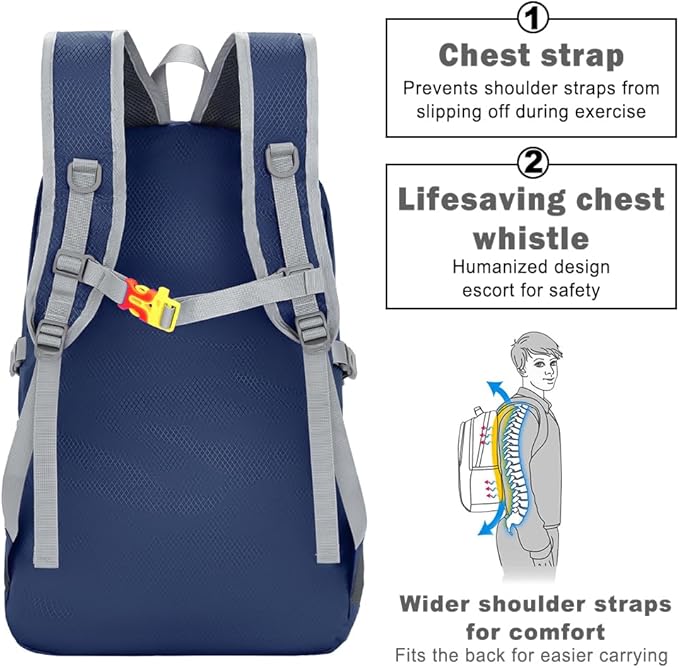 WEREWOLVES 20/35L Lightweight Hiking Backpack, Ultralight Water Resistant Packable Daypack for Women Men