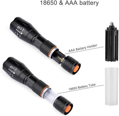 BESTSUN 3000 High Lumens Tactical Flashlights, Military Grade 5 Modes Super Bright LED 18650 Flashlight Focus Torch Lamp Adjustable for Camping Hiking Emergency