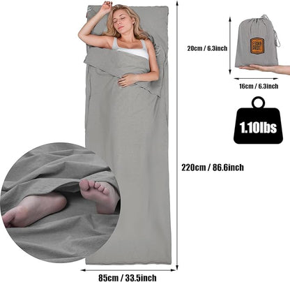 Sleeping Bag Liner,Lightweight Travel Camping Sheet Sleep Bag Liner for Adults,Hotel Compact Portable Sleeping Sack Indoor Outdoor Hostels Traveling Backpacking Hiking Blankets