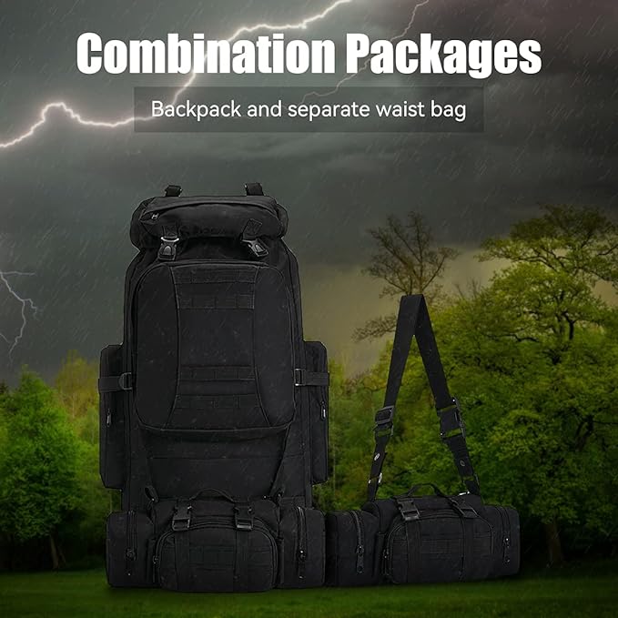 100L Camping Hiking Backpack Molle Rucksack Military Camping Backpacking Daypack
