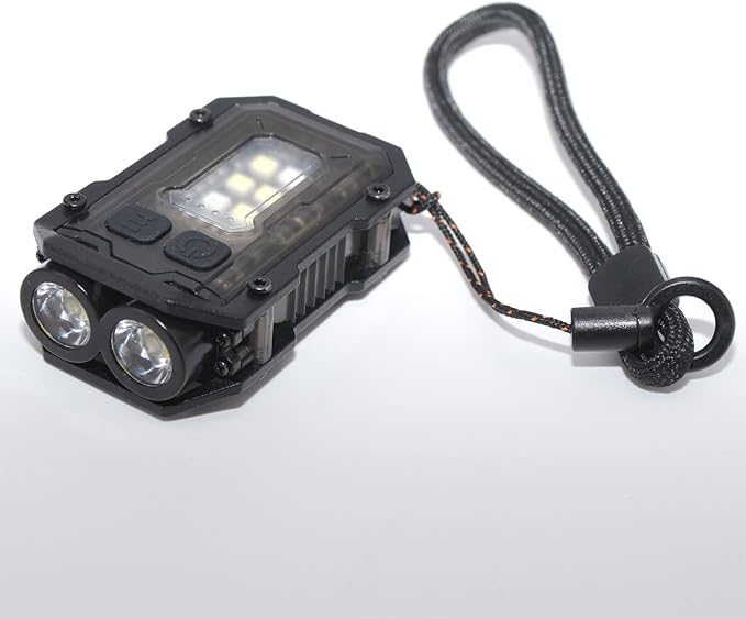 Rechargeable Pocket Keychain Lights with Lanyards,Clip on Hands Free Flashlight for Walking Camping Night Running