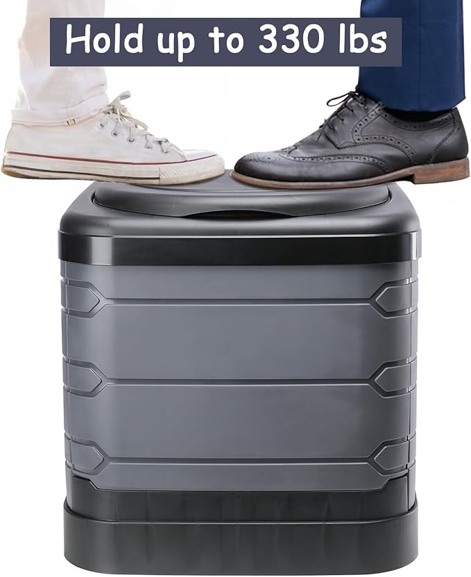 Portable Toilet for Camping, XXXL Extra Large Folding Toilet for Adults, Travel Potty for Camping, Hiking, RoadTrip, Car, Tent, Truck Drivers, the Aged