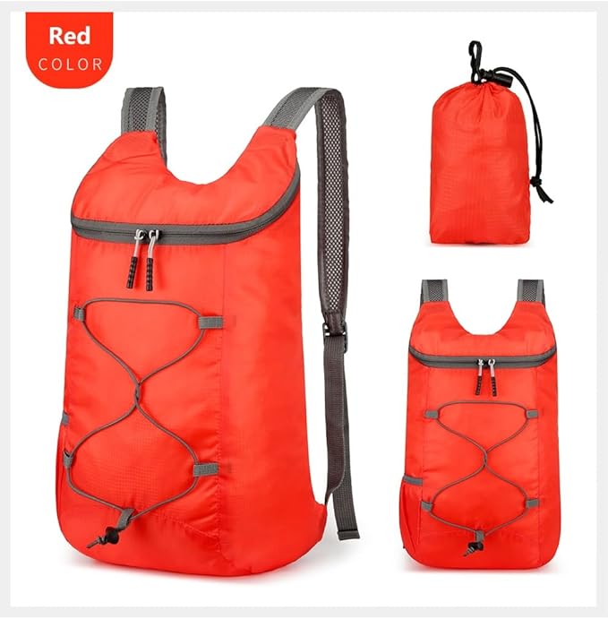 16L Hiking-Daypack Lightweight-Foldable Travel-Backpack Water-Resistant Camping Outdoor Packable Easy Carry-on Bag (Red)