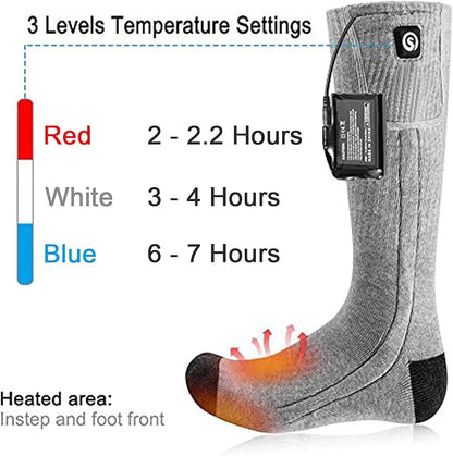 Heated Socks for Men Women, SAVIOR HEAT Electric Rechargeable Battery Thick Long Ski Socks for Winter Cold Weather Hunting Hiking Camping Skating Motorcycle Cycling Fishing