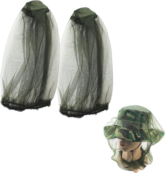 2 Pcs Mosquito Head Net,Removable Mosquito Head Net for Outdoors,Mosquito Hat Mask Head Cover for Camping Hiking Fishing Climbing Protecting from Bee Mosquito Gnats