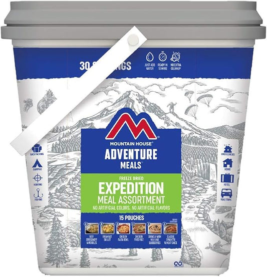 Mountain House Expedition Bucket | Freeze Dried Backpacking & Camping Food | 30 Servings, New! Classic Buccket