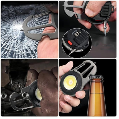 COB Keychain Work Light,COB Keychain Flashlight,Mini Portable Keychain Tools - USB Rechargeable, 800 Lumens,Multifunctional Work Light with Screwdriver- Portable Outdoor Emergency Lighting