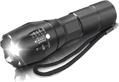 MODOAO 1500LM LED Waterproof Tactical Flashlight with 5 Light Modes for Hiking, Camping, Emergency (1 Pack)