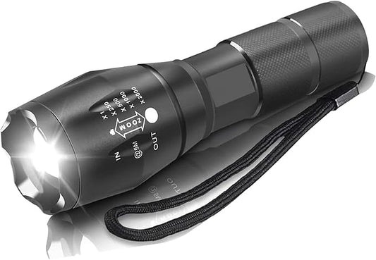 MODOAO 1500LM LED Waterproof Tactical Flashlight with 5 Light Modes for Hiking, Camping, Emergency (1 Pack)