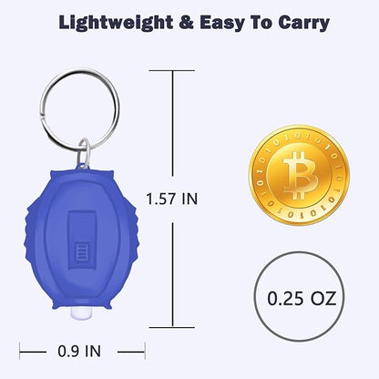 Mini LED Blue Light Keychain Flashlight, Small Keychain Flashlight 12 Lumen Portable Pocket Flashlight, Ultra Bright Micro LED Flashlight Blue Light Flashlight with Blue Shell (6PCS)