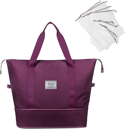 NPBAG Women Travel Duffel, Multi Functional Large Expandable Weekender Carry-on Tote, Gym Workout Overnight Bag, Mommy Hospital Bag for Labor and Delivery