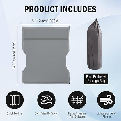 Self Inflating Sleeping Pad for Tesla Model Y 2024-2020 Memory Foam Portable Camping Mattress Car Camping Mattress Bed for Model Y Chamois Surface for All Season