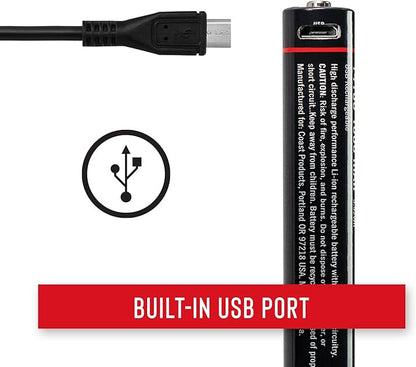 Coast ZX555 ZITHION-X Li-Ion Rechargeable Battery for The G24, G25, G26, G32, and G34 LED Flashlights, Black