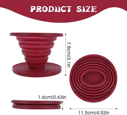 Prasacco Pour Over Coffee Maker Collapsible Pour Over Coffee Dripper Portable Camping Coffee Maker Reusable Silicone Pour Over Coffee Filter for Backpacking Camping Home Office