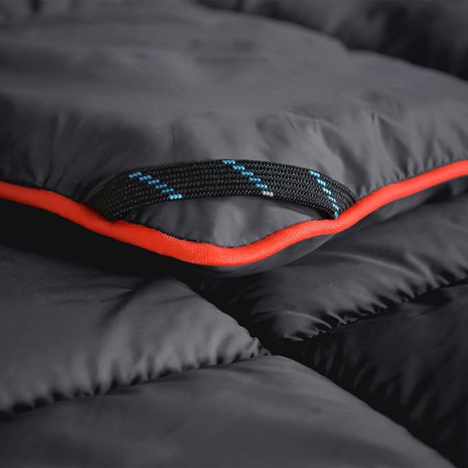 Camping Blanket, Puffy Waterproof Travel Blanket, Warm Cozy Picnic Blanket, for Outdoors, Travel, and Mountain.(Dark Grey, 78" x 56")