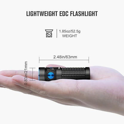 OLIGHT Baton4 Rechargeable EDC Flashlight, LED Pocket Flashlight 1300 Lumens with Magnetic Charging Cable, Small Powerful Bright Flashlight IPX8 Waterproof for Home, Camping, and Emergencies (Black)