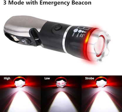 Multi Tool LED Flashlight,Surivival Tools for Cars, Emergency and Camping, ALL IN One Tactical Torch Light with Hammer Seatbelt Cutter Knief Bottle Opener Scissors Screwdrivers