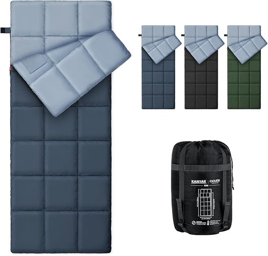 Envelope Sleeping Bag 3 Season Warm Weather Portable Compact Sleeping Bags for Adult Kids with Carry Bag for Camping Hiking Backpacking and Outdoors 59℉-77℉