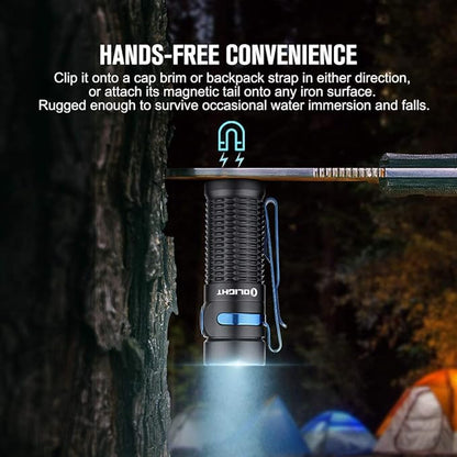OLIGHT Baton3 1200 Lumens Ultra-Compact Rechargeable EDC Flashlight, Powered by Rechargeable Battery for Household Search, Outdoor Camping, Hiking and Mountaineering (Black)
