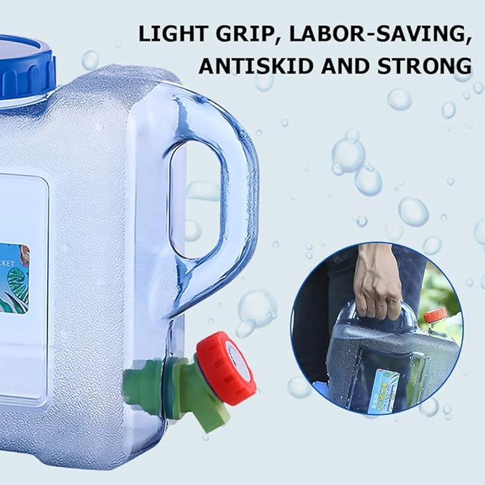Water Storage Containers, Camping Water Container, Portable Water Tank with Faucet Camping Bucket with Tap Water Jug with Spigot BPA Free Emergency Water Storage for Outdoor Camping Hiking