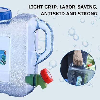 Water Storage Containers, Camping Water Container, Portable Water Tank with Faucet Camping Bucket with Tap Water Jug with Spigot BPA Free Emergency Water Storage for Outdoor Camping Hiking