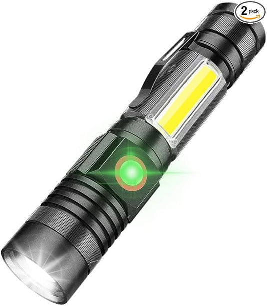 LED Tactical Flashlight, Magnetic Flashlight, 2000 Lumens Super Bright Flash Light with COB Work Light, Waterproof, 4 Modes, Pocket LED Flashlights for Outdoor Camping Emergency