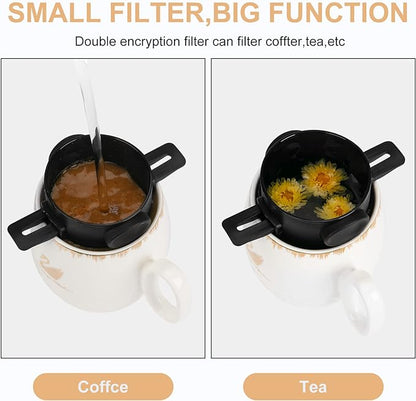 Pour Over Coffee Maker,Portable Stainless Steel Reusable Coffee Filter, Mini Collapsible Paperless Single Serve 1 Cup Coffee Dripper Cup Easy To Clean For Travel Camping
