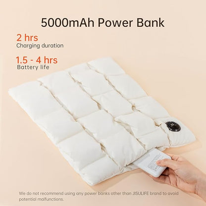 JISULIFE Hand Warmers Rechargeable, 6 Gears Heated Gloves with Power Bank, Multi-Functions Heating Pad & Hand Warmers, Heated Gloves Gifts for Women, Kids, Hunting, Camping